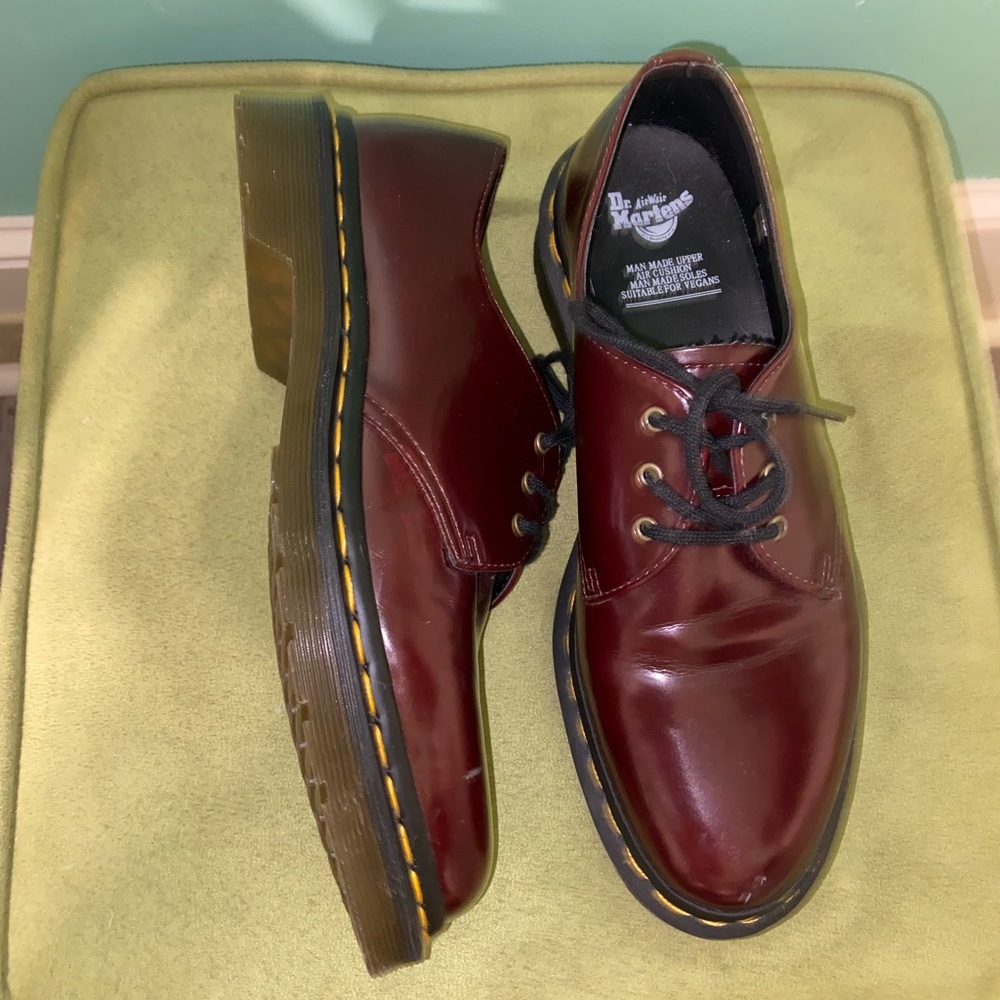 DOC MARTENS Vegan Cherry Red Loafers